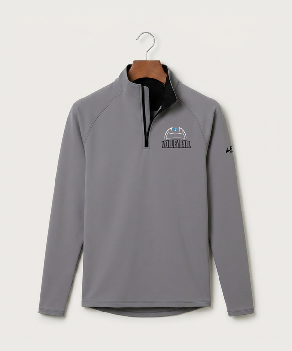 Janesville Waldorf Pemberton Volleyball (Girls) - Gray Quarter Zip - Left Chest