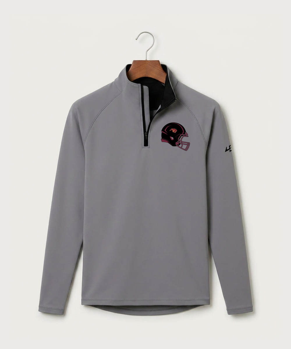 Pine Island High School Football (Boys) - Gray Quarter Zip - Left Chest