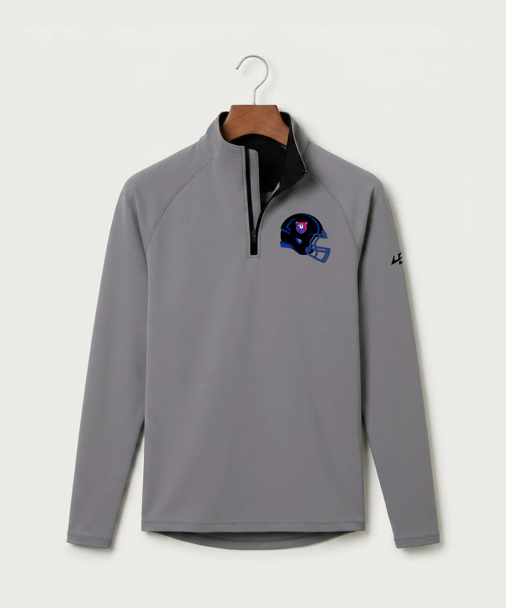 Bertha Hewitt High School Football (Boys) - Gray Quarter Zip - Left Chest