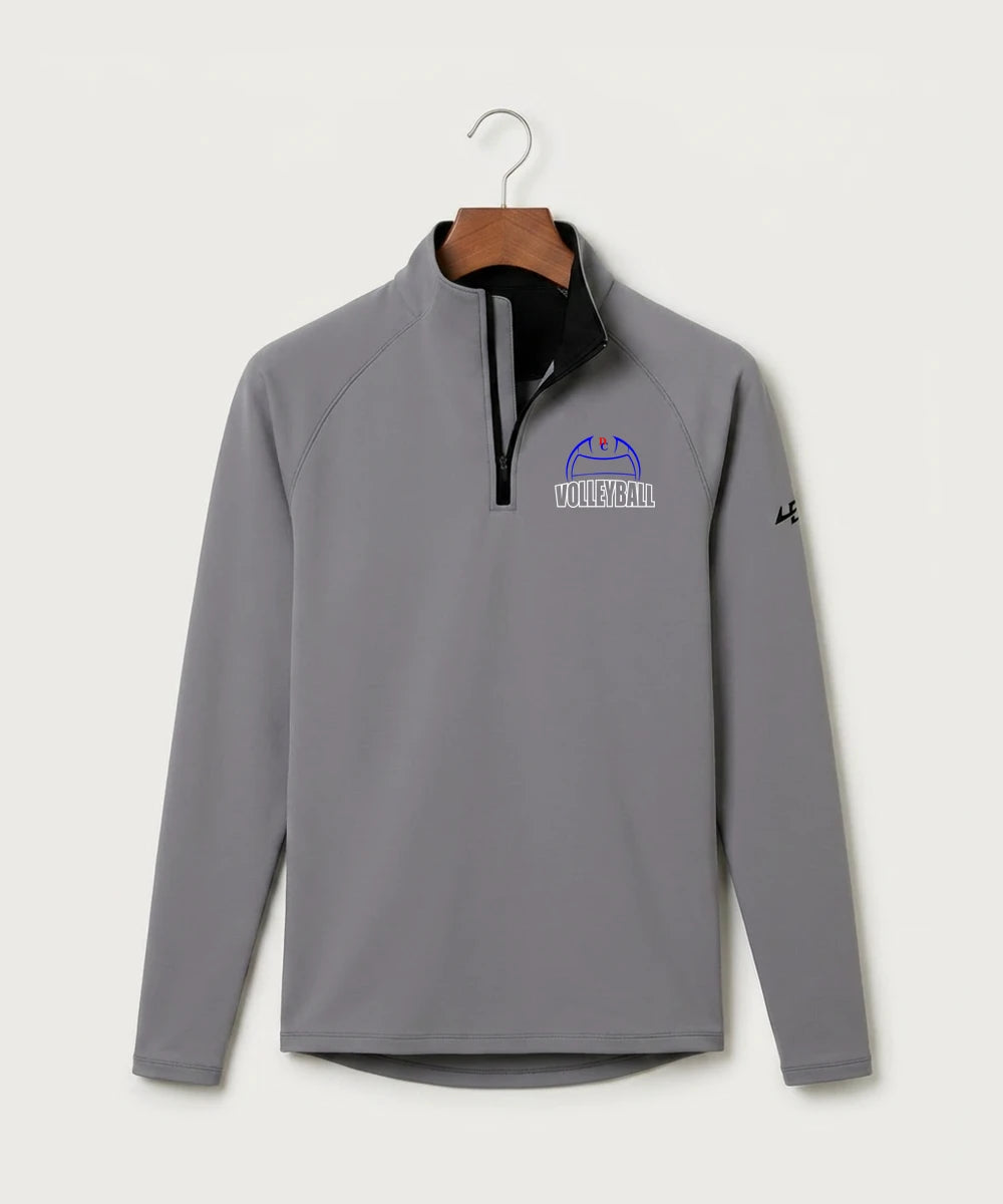 Davenport Central High School Volleyball (Girls) - Gray Quarter Zip - Left Chest