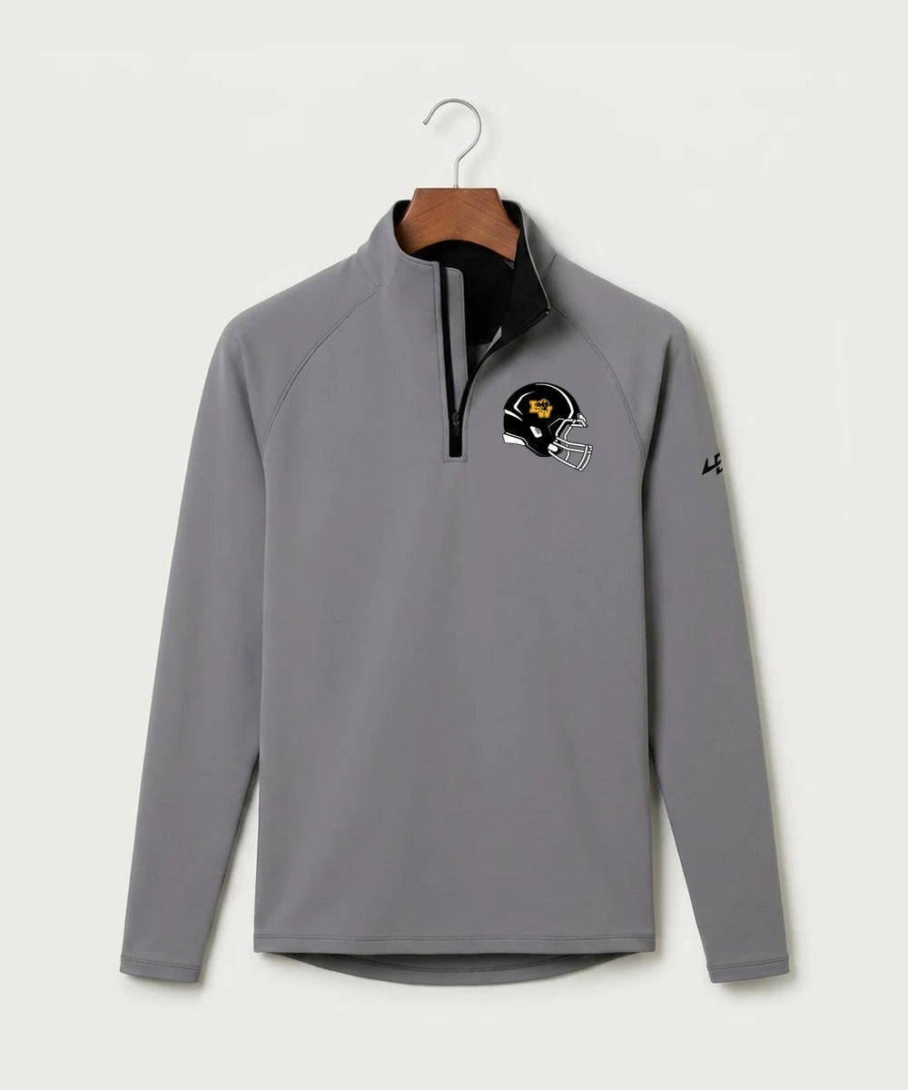 Le-Win Football - Gray Quarter Zip - Left Chest