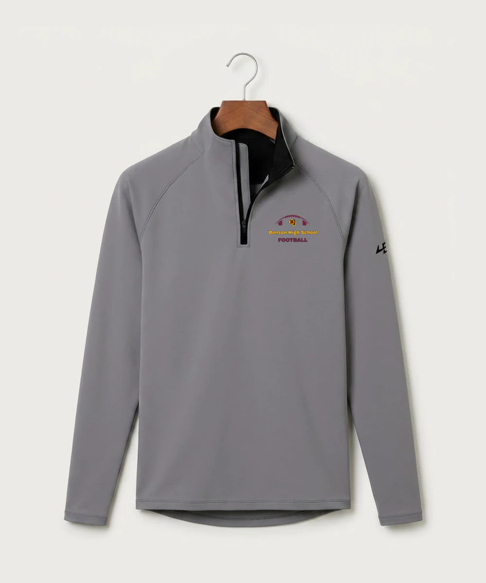 Benson High School Football (Boys) - Gray Quarter Zip - Left Chest