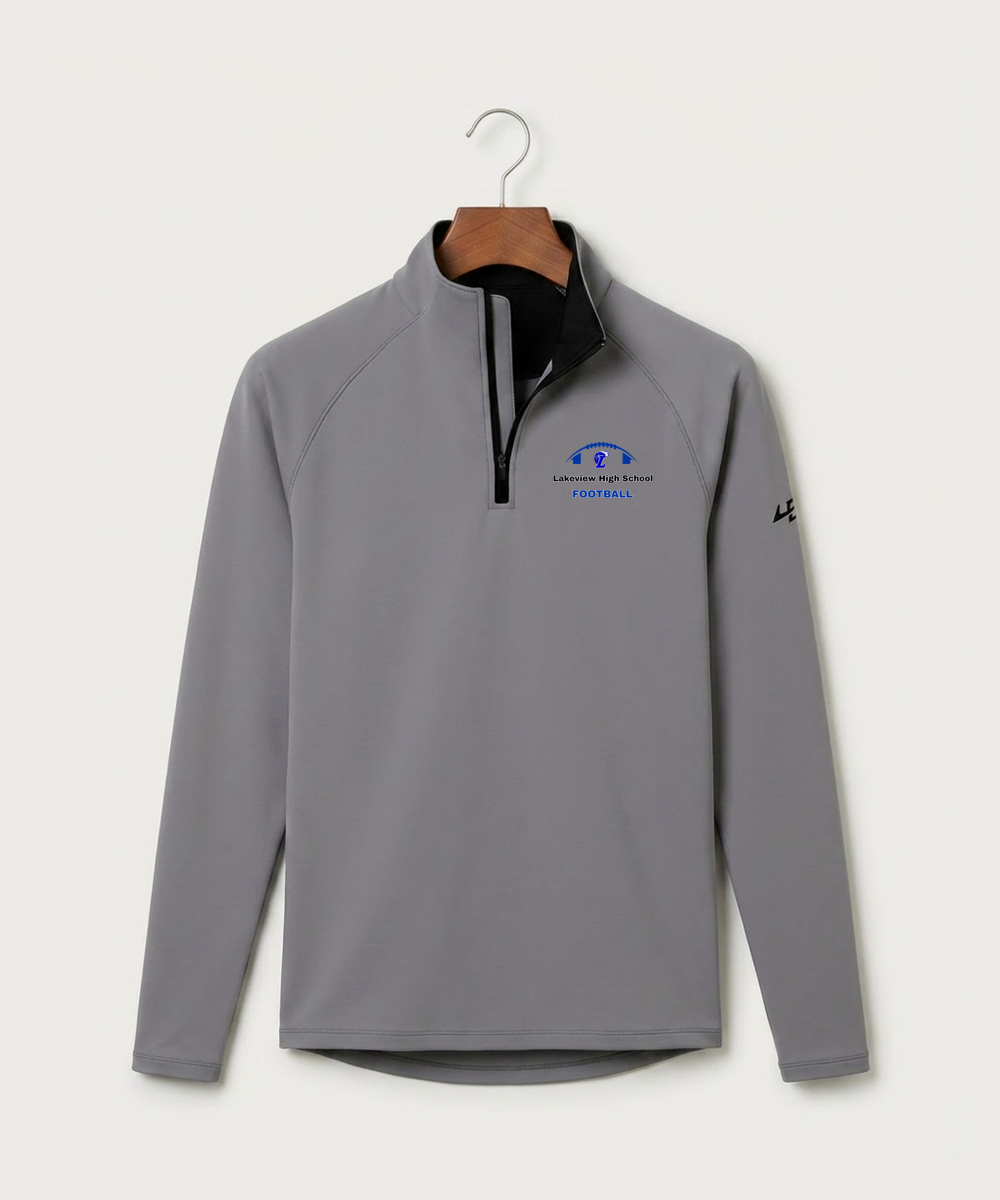 Lakeview High School Football (Boys) - Gray Quarter Zip - Left Chest