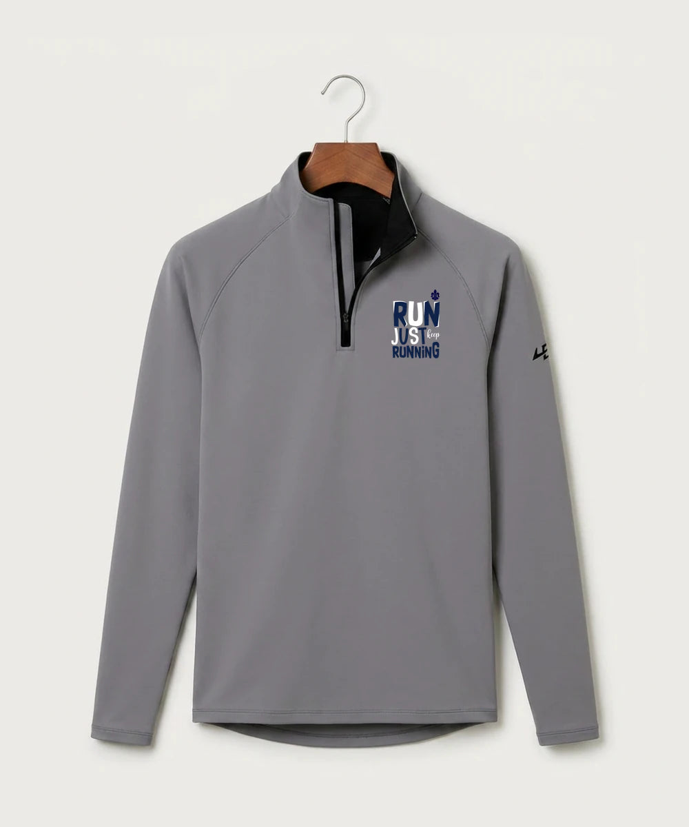 Saint Peter High School Athletics - Gray Quarter Zip - Left Chest