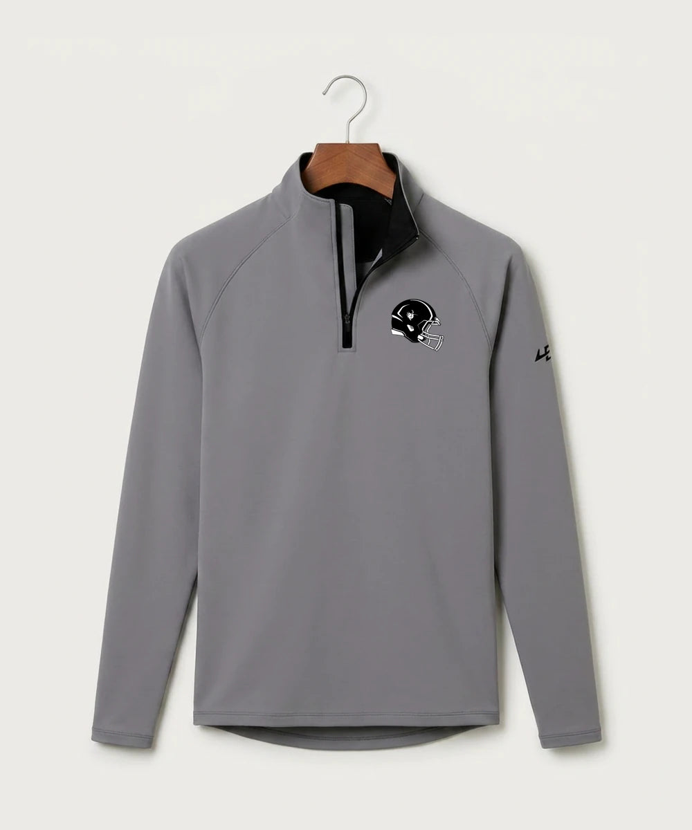 Border West Football (Boys) - Gray Quarter Zip - Left Chest