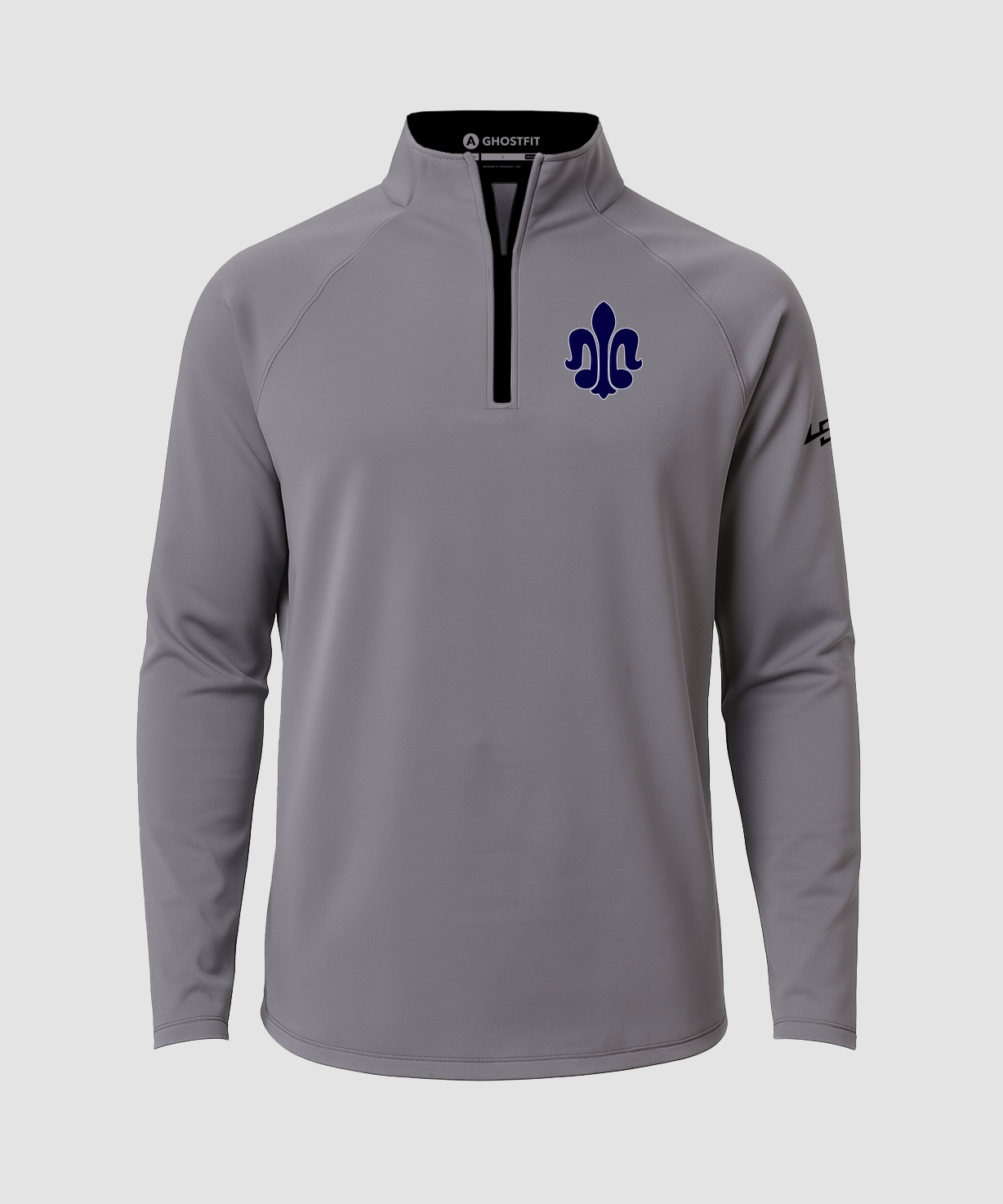 St. Peter Athletics - Gray Quarter Zip - Left Chest