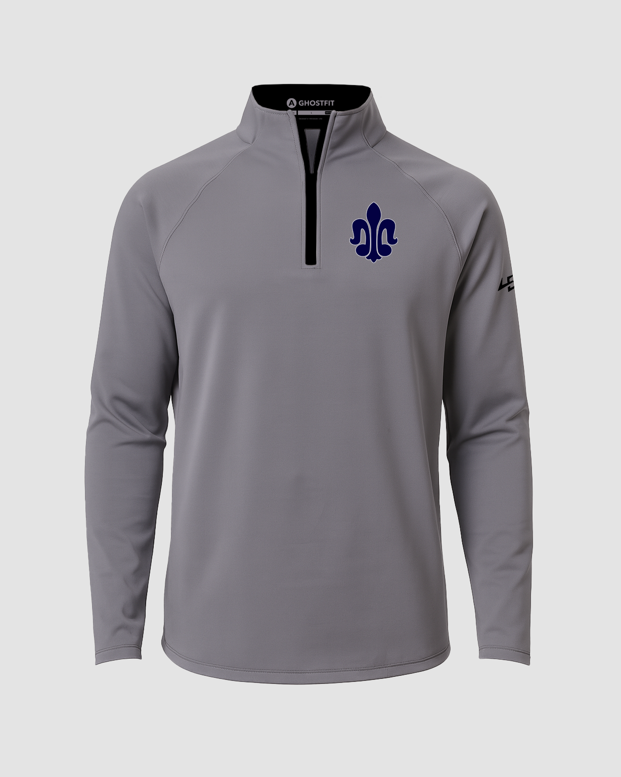 St. Peter Athletics - Gray Quarter Zip - Left Chest