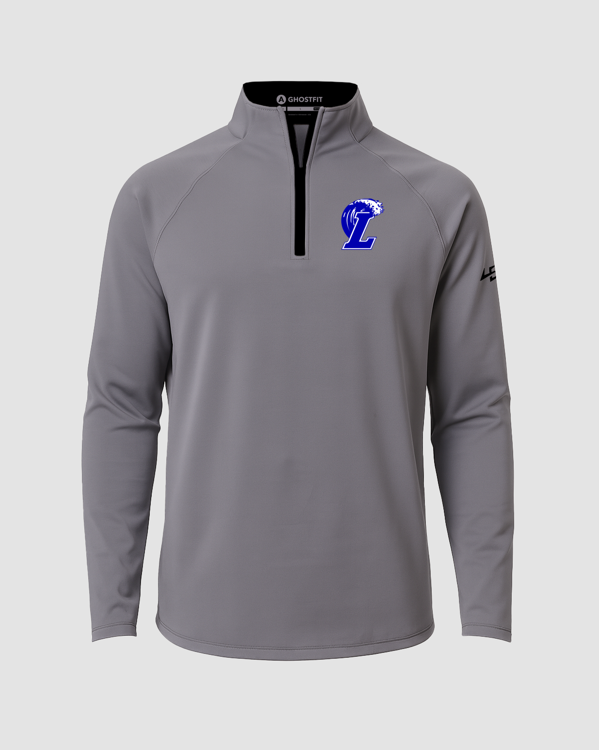 Lakeview Football - Gray Quarter Zip - Left Chest
