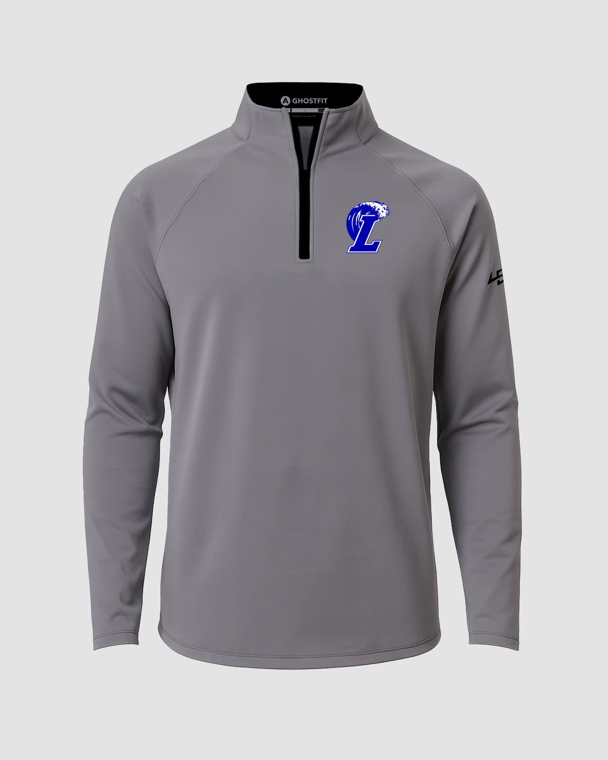 Lakeview Football - Gray Quarter Zip - Left Chest