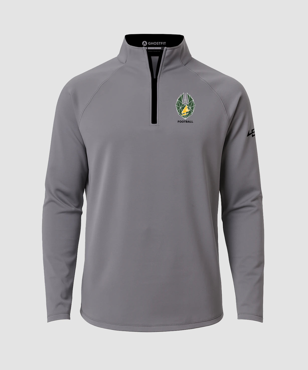DC Everest Middle School Football — example store - Gray Quarter Zip - Left Chest