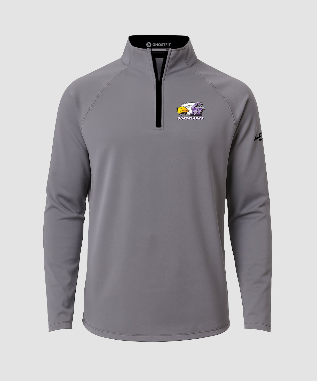 Grand Meadow Football - Gray Quarter Zip - Left Chest