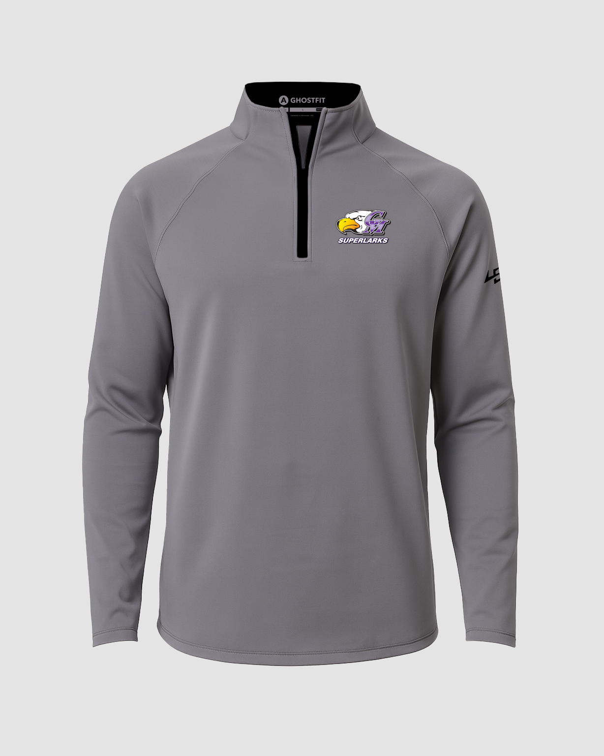 Grand Meadow Football - Gray Quarter Zip - Left Chest