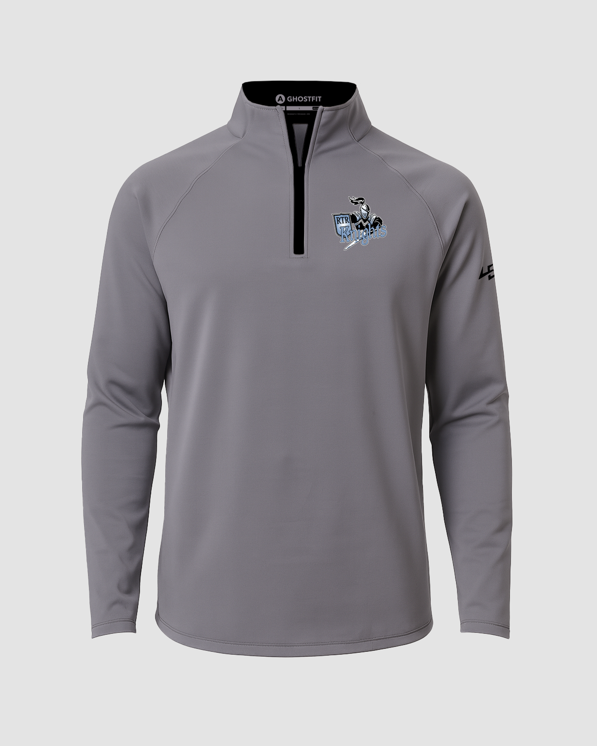 Russell-Tyler-Ruthton Football - Gray Quarter Zip - Left Chest
