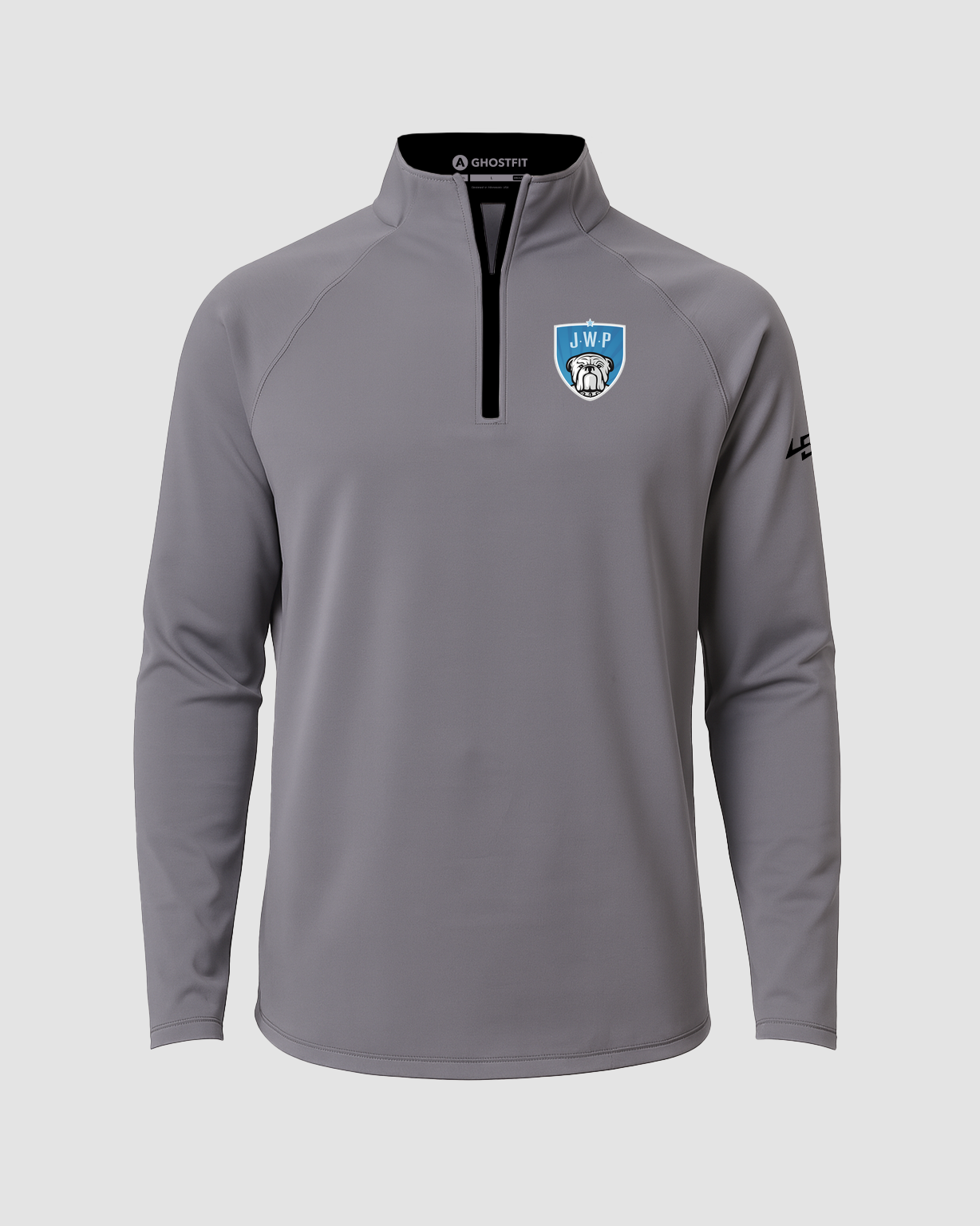 JWP Football - Gray Quarter Zip - Left Chest