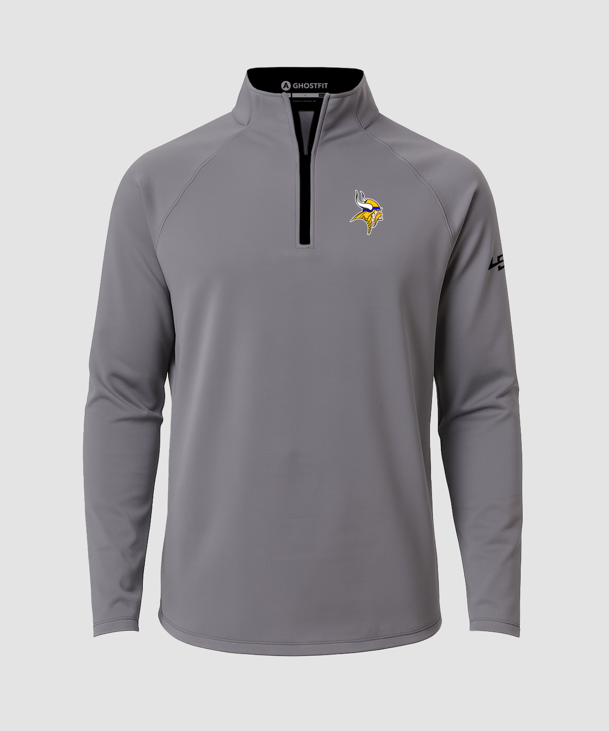 Hayfield Volleyball - Gray Quarter Zip - Left Chest
