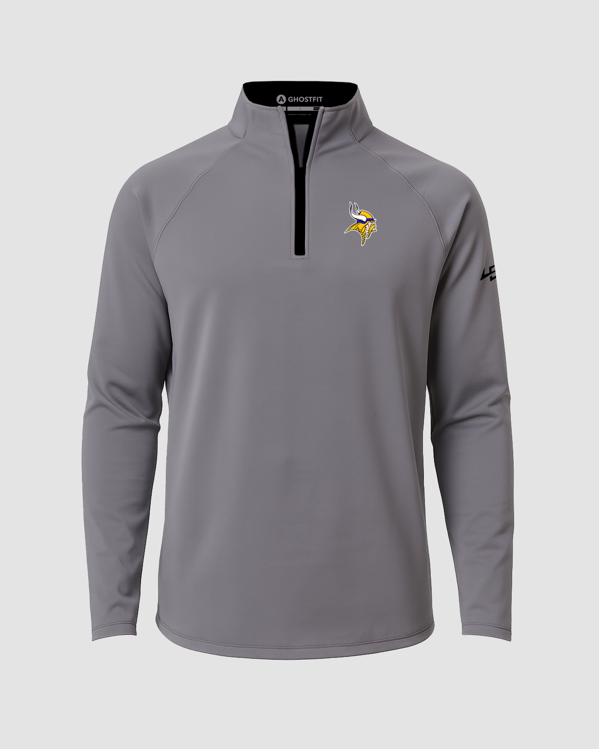 Hayfield Volleyball - Gray Quarter Zip - Left Chest
