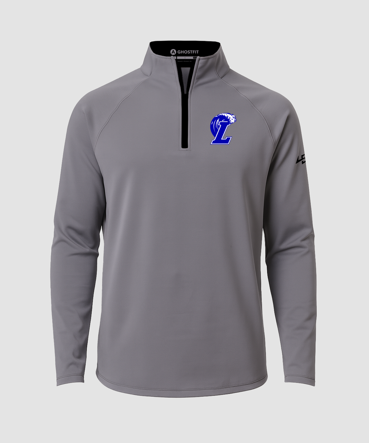 Lakeview Football - Gray Quarter Zip - Left Chest