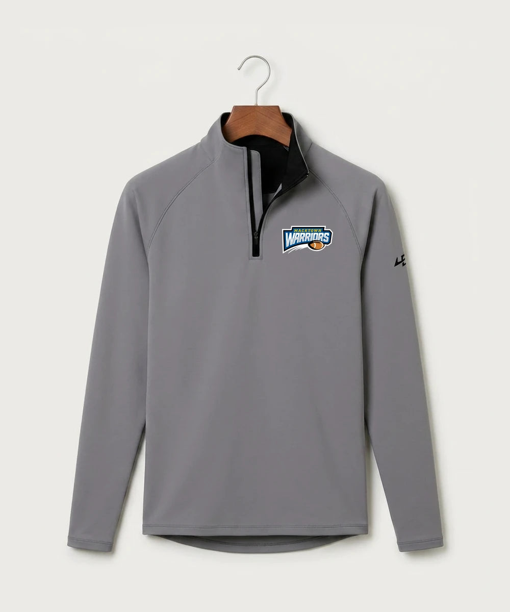 Macktown Warriors Football (Boys) - Gray Quarter Zip - Left Chest