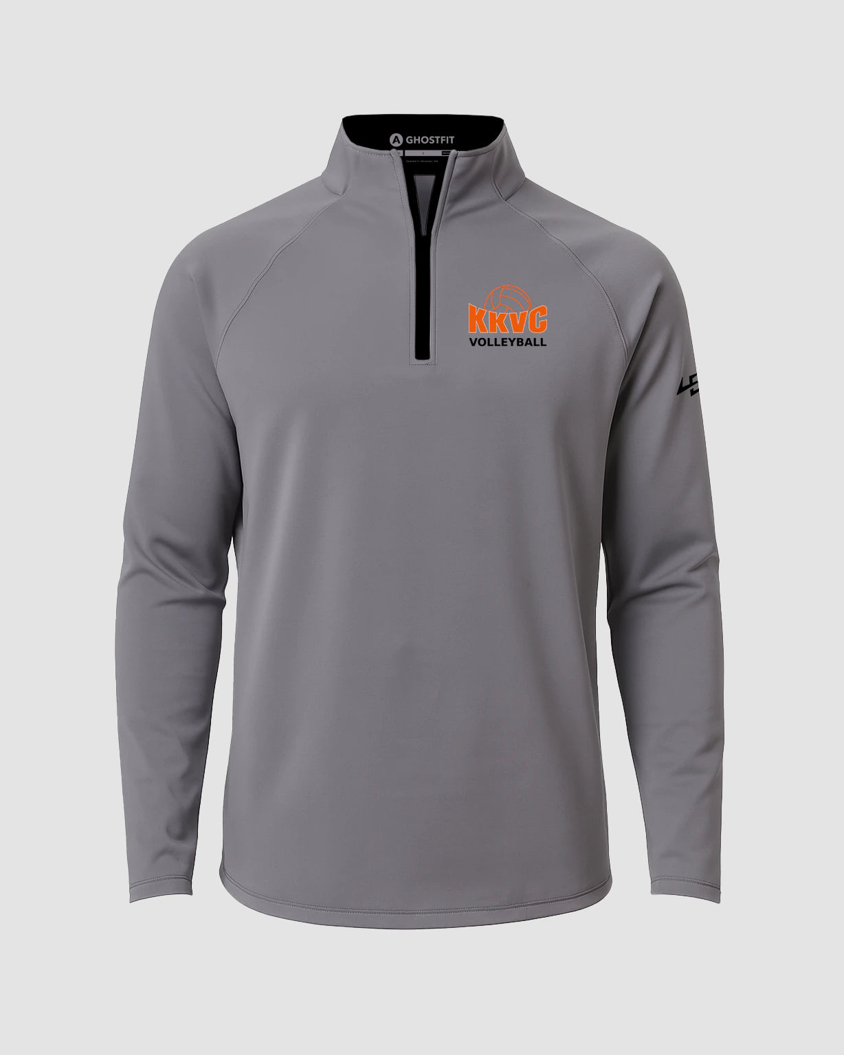 KVCC Volleyball - Gray Quarter Zip - Left Chest