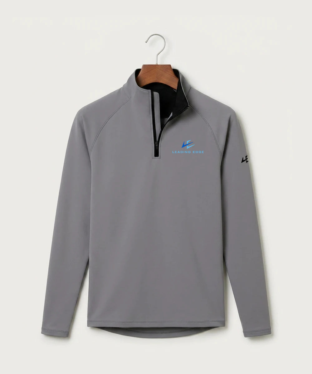 Leading Edge Team Store - Gray Quarter Zip - Left Chest