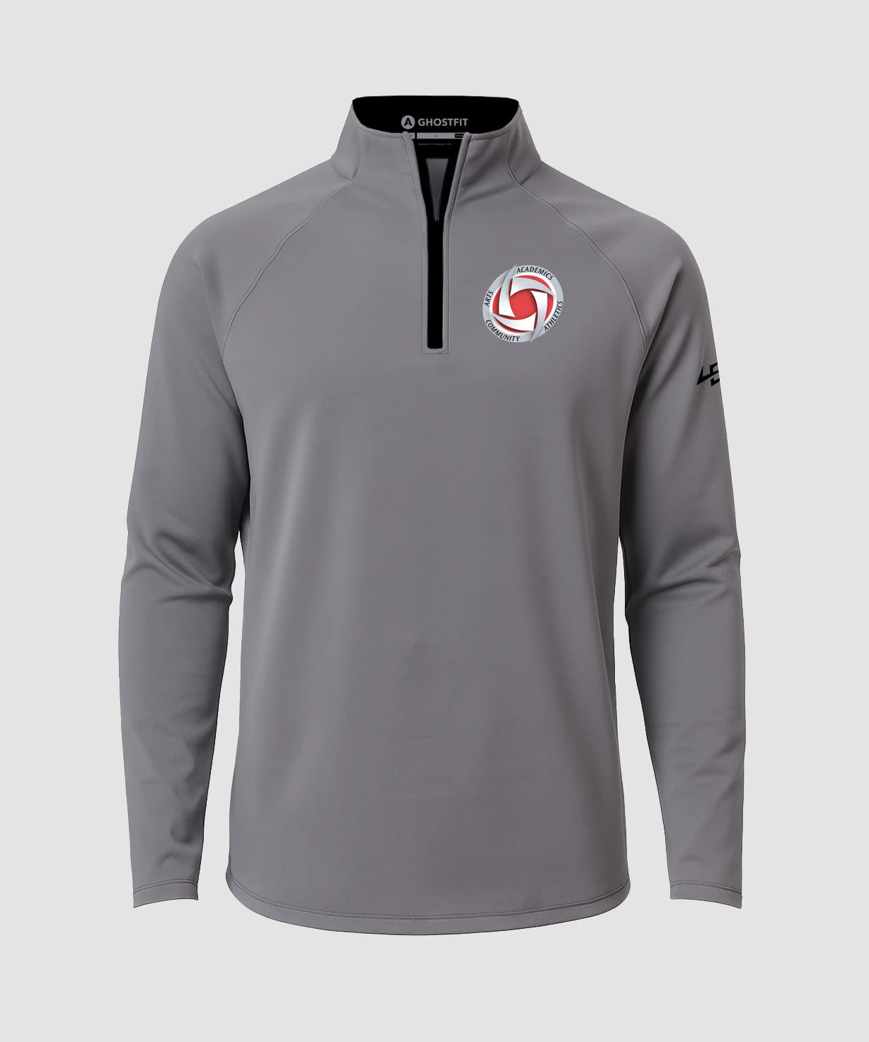 Houston Volleyball - Gray Quarter Zip - Left Chest