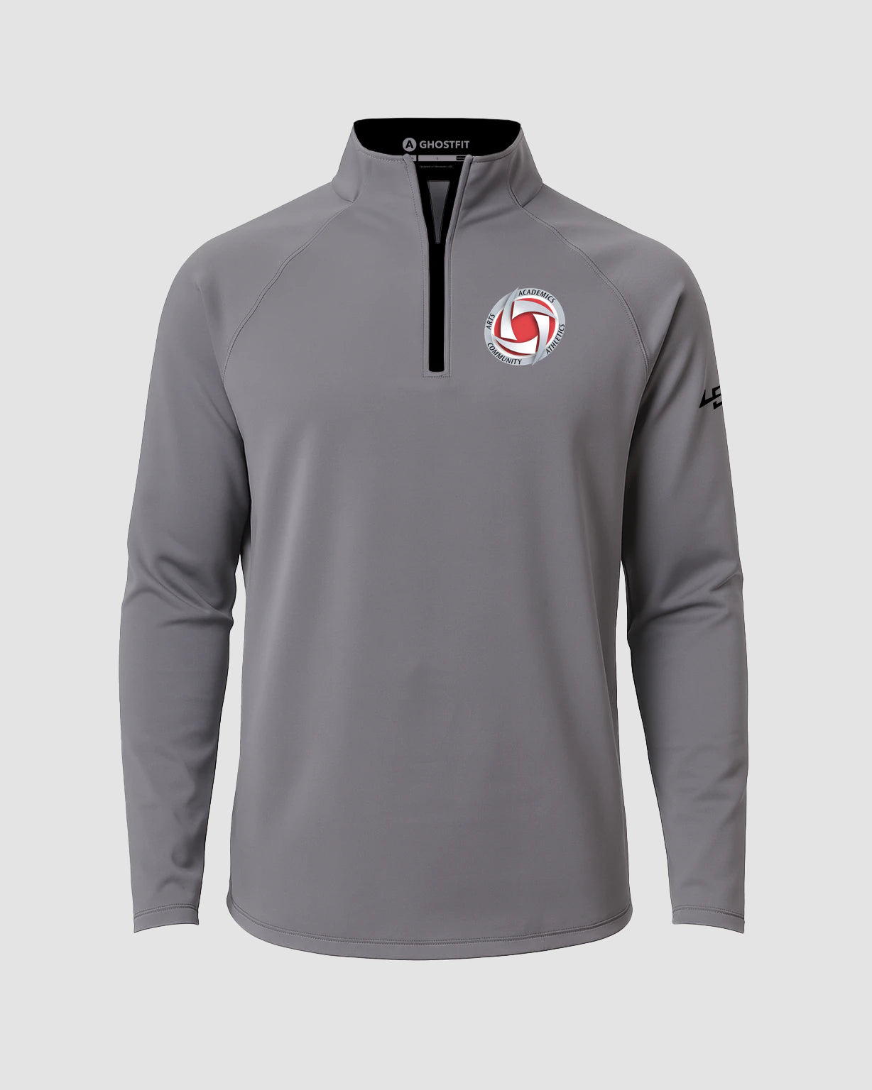 Houston Volleyball - Gray Quarter Zip - Left Chest