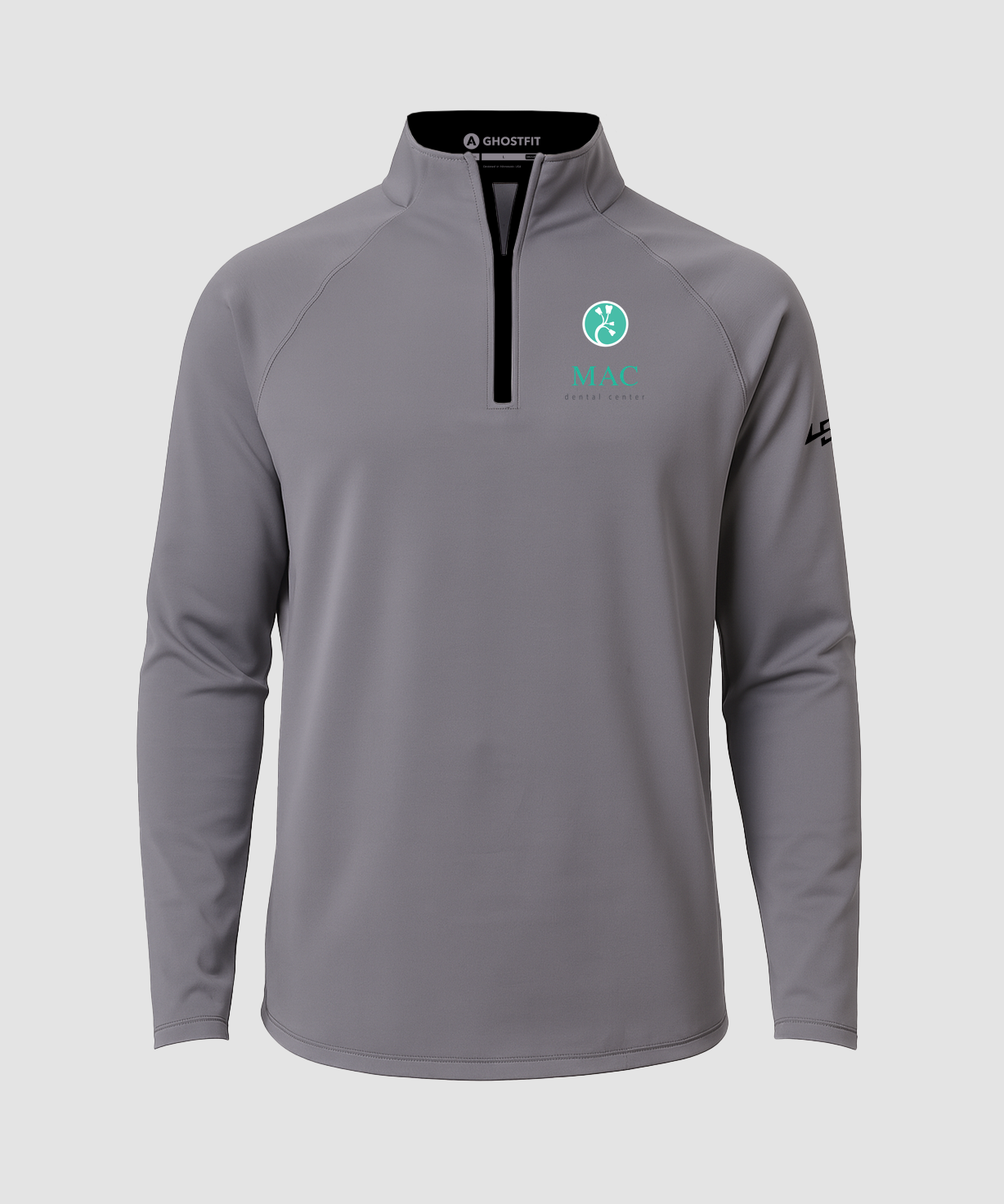 Mac Dental Football - Gray Quarter Zip - Left Chest