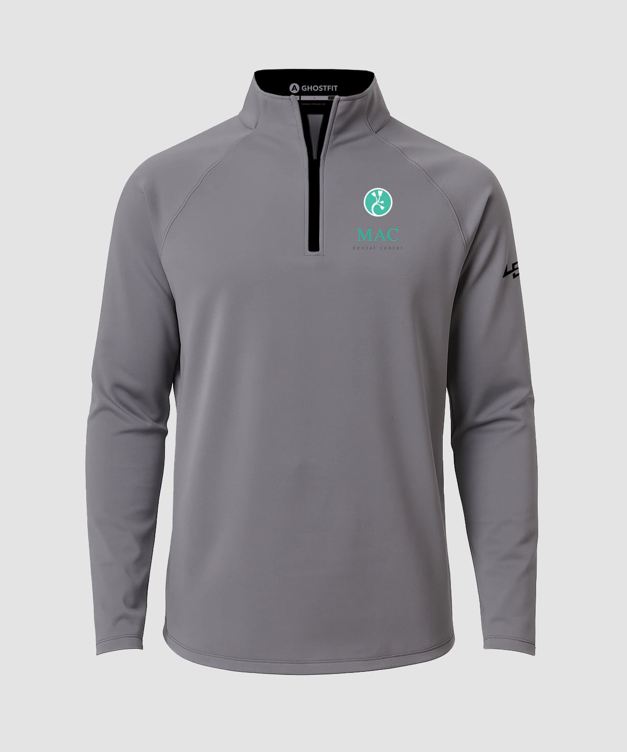 Mac Dental Football - Gray Quarter Zip - Left Chest