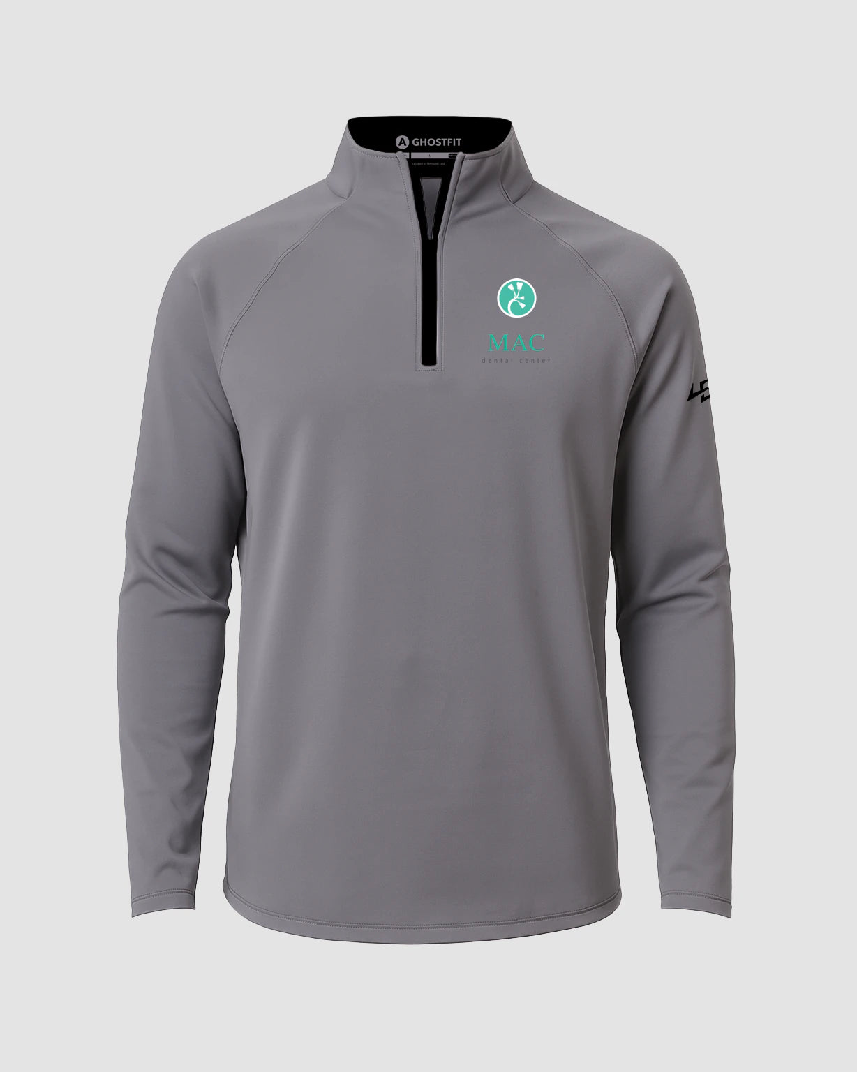 Mac Dental Football - Gray Quarter Zip - Left Chest