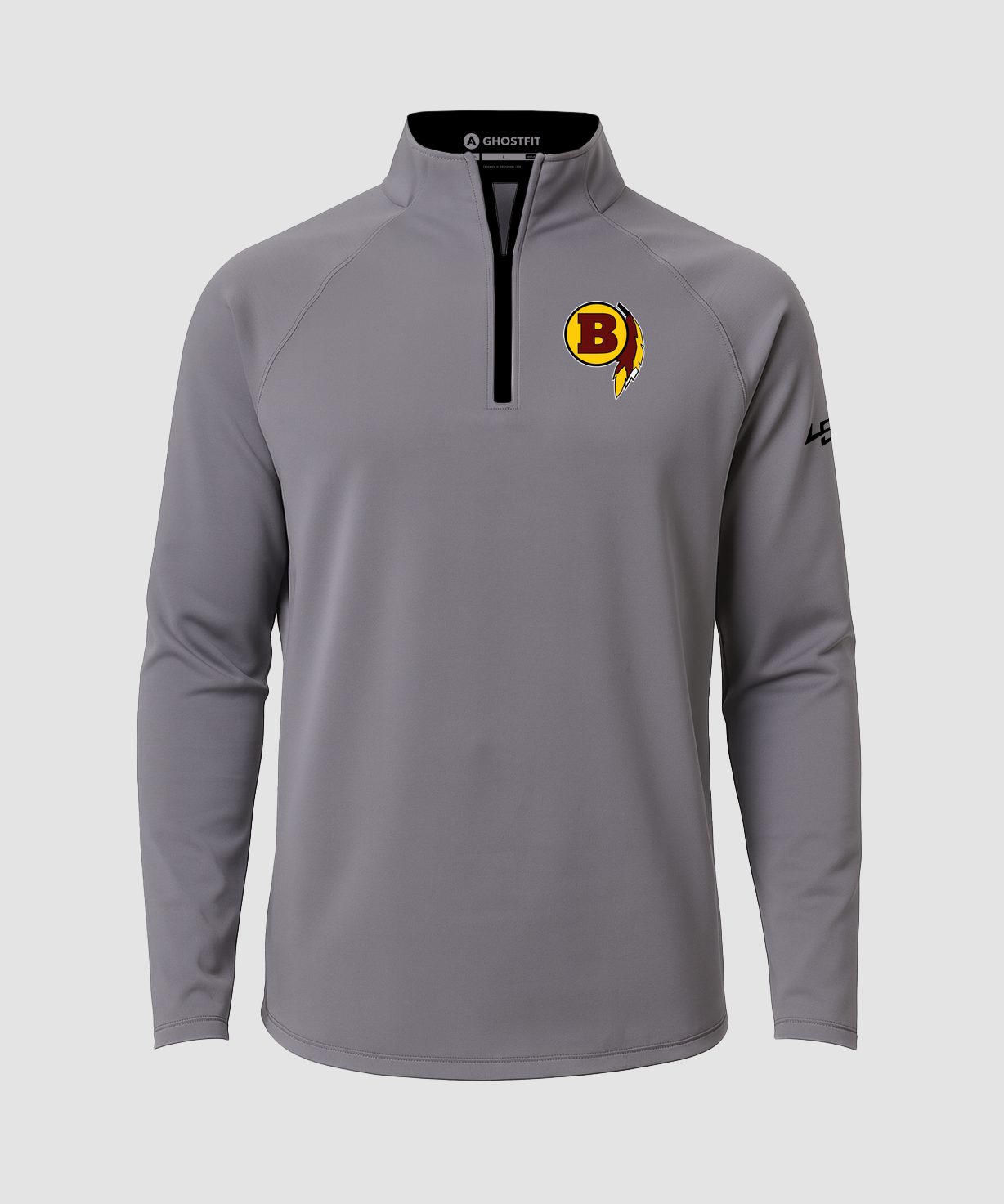 Benson Football - Gray Quarter Zip - Left Chest