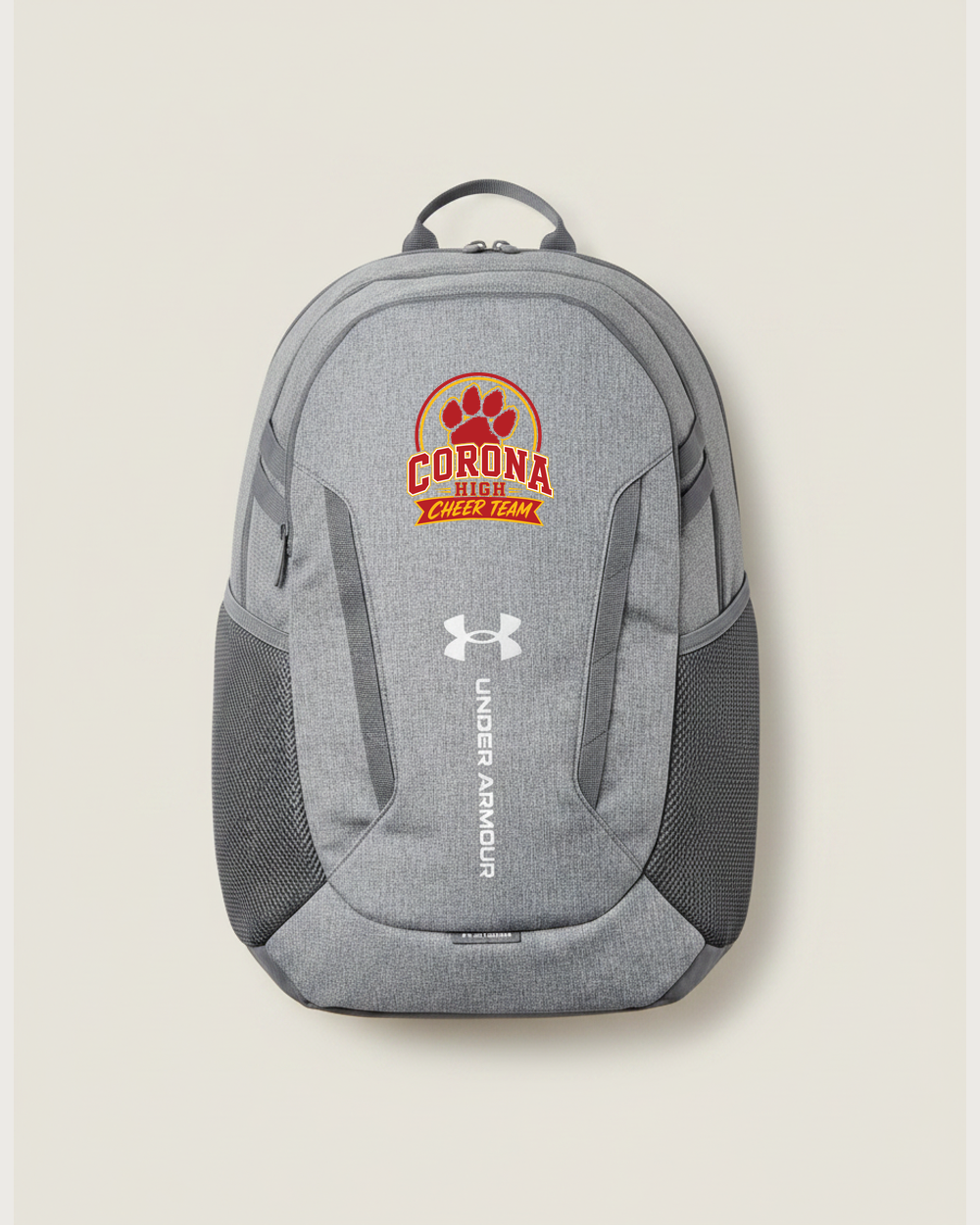 Corona Senior High School Cheer - Grey Backpack - Full Front