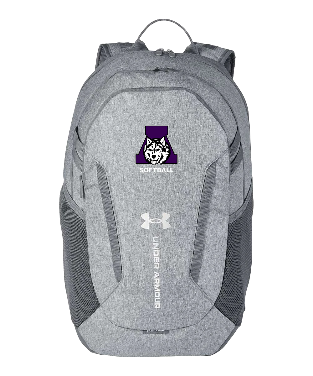 Albany Softball - Grey Backpack - Full Front