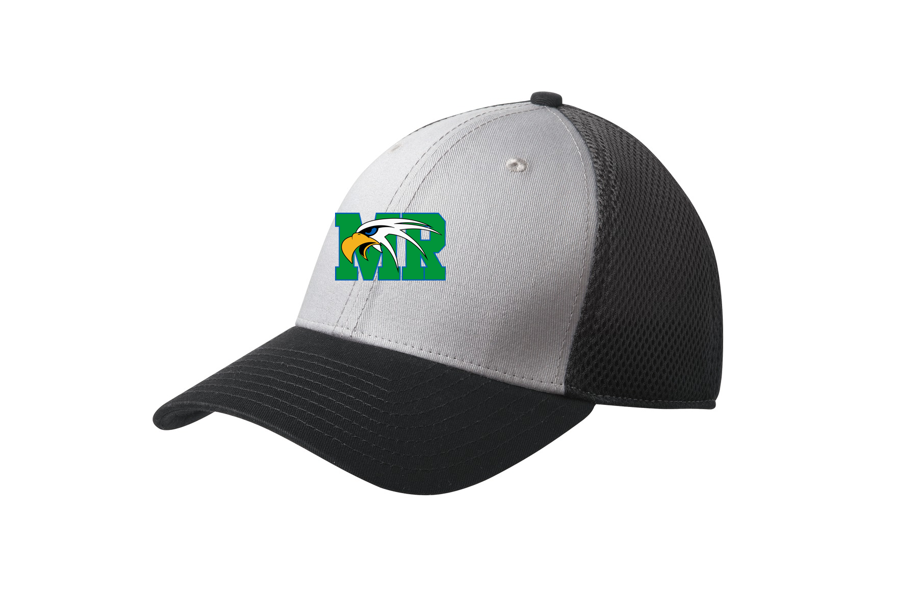 Maple River High School hockey_boys - Grey/ Black New Era - Stretch Mesh Cap. NE1020