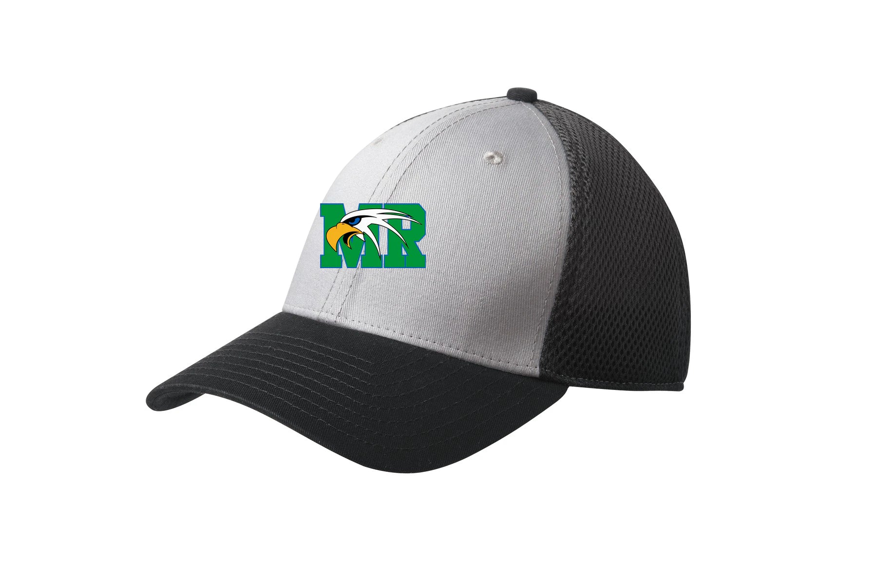Maple River High School hockey_boys - Grey/ Black New Era - Stretch Mesh Cap. NE1020