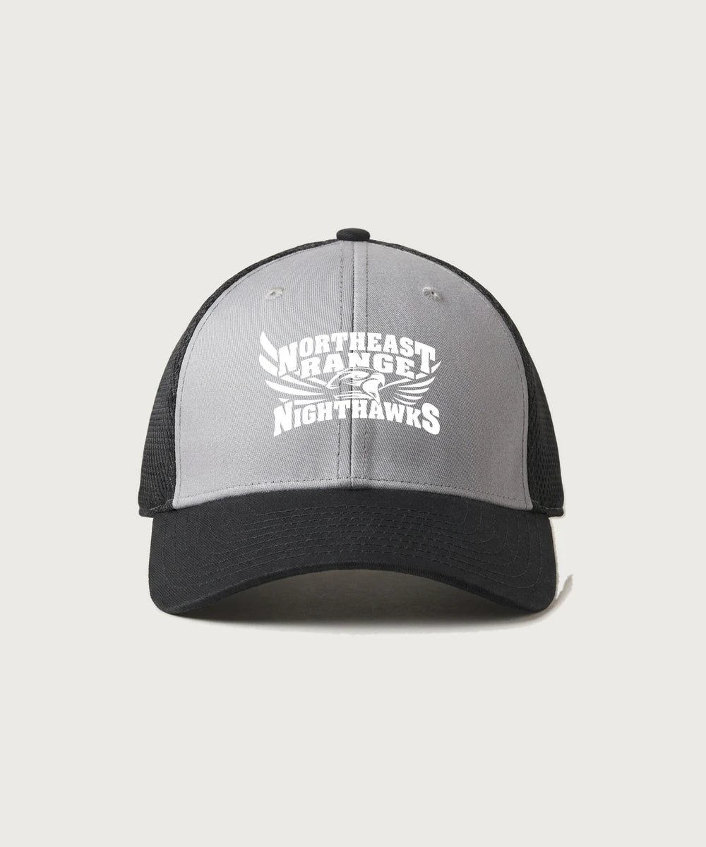 Northeast Range High School Volleyball (Girls) - Grey/ Black New Era - Stretch Mesh Cap. NE1020