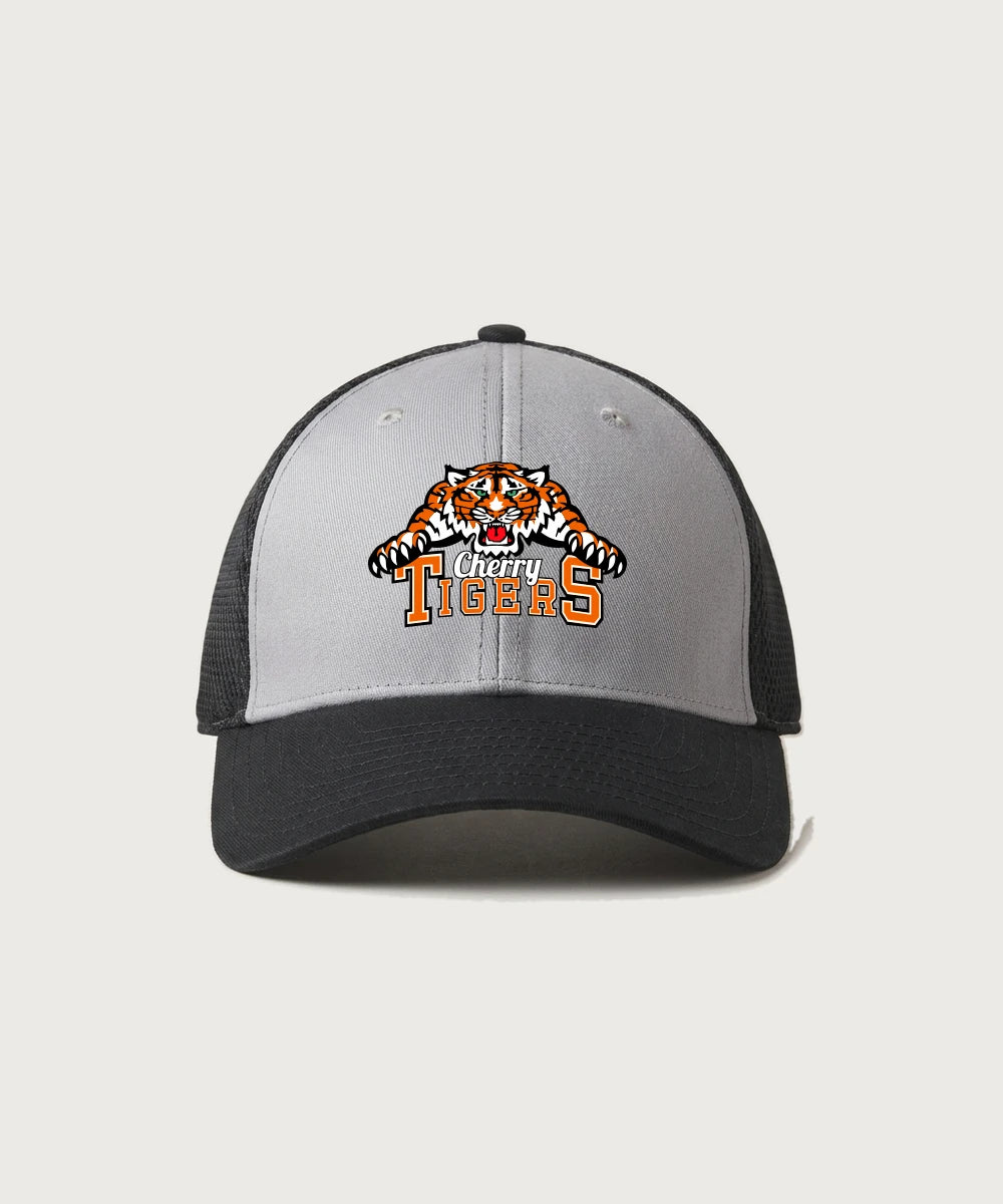 Cherry High School Athletics Coed - Grey/ Black New Era - Stretch Mesh Cap. NE1020