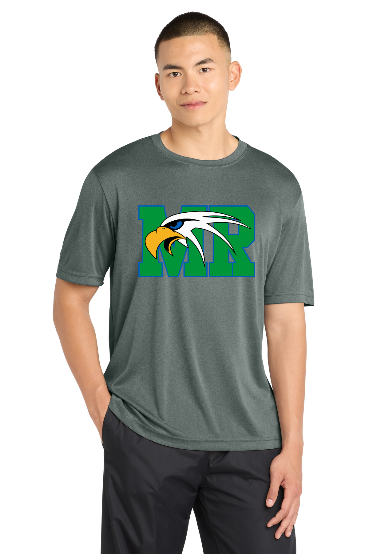 Maple River High School hockey_boys - Grey Concrete Heather Sport-Tek PosiCharge Competitor Tee. ST350
