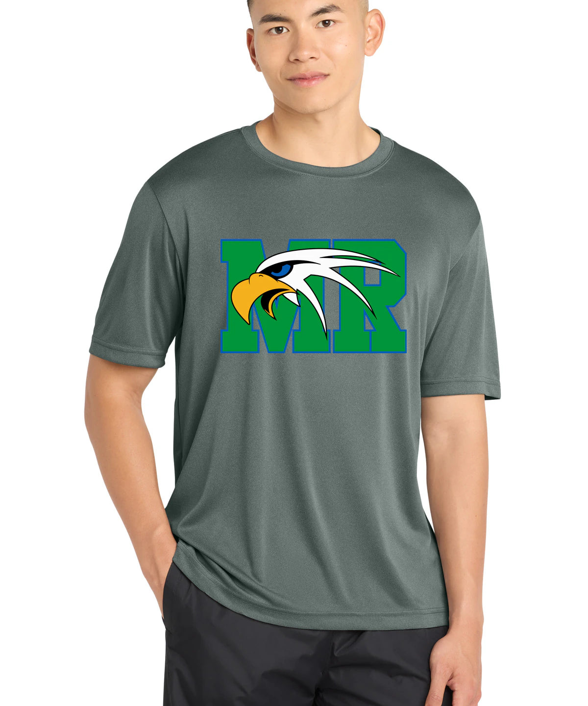 Maple River High School hockey_boys - Grey Concrete Heather Sport-Tek PosiCharge Competitor Tee. ST350