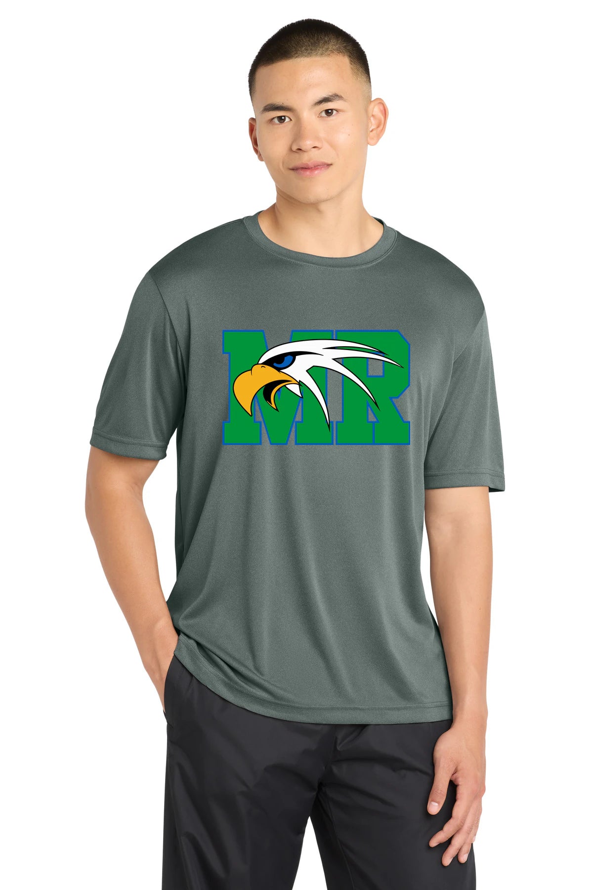 Maple River High School hockey_boys - Grey Concrete Heather Sport-Tek PosiCharge Competitor Tee. ST350