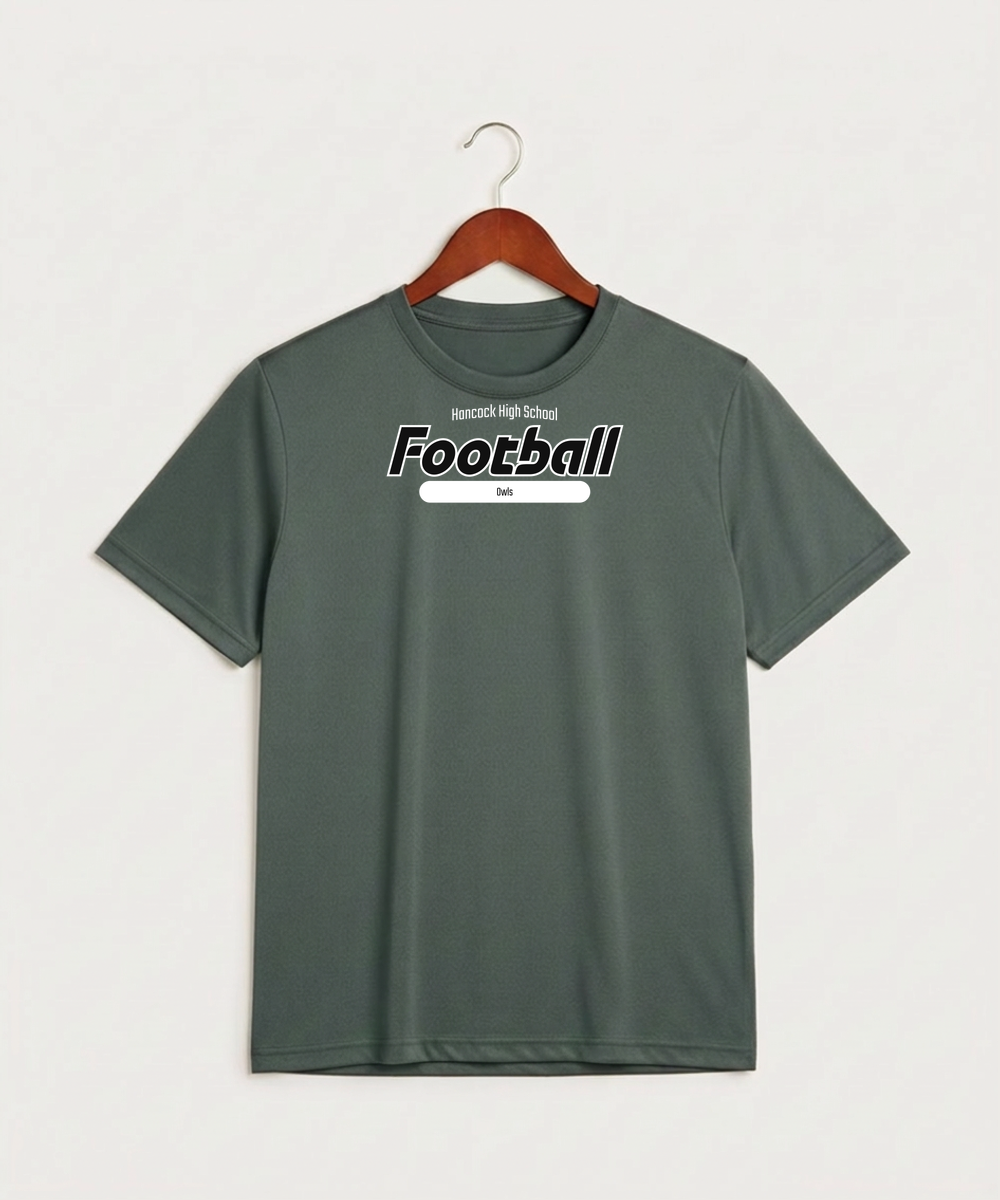Hancock High School Football (Boys) - Grey Concrete Heather Sport-Tek PosiCharge Competitor Tee. ST350