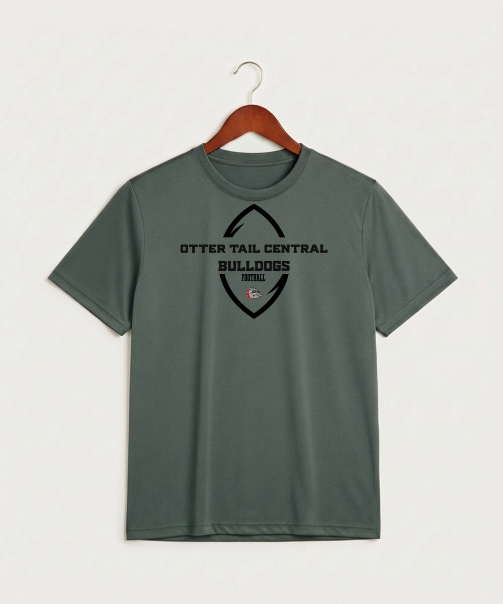 Otter Tail Central Football (Boys) - Grey Concrete Heather Sport-Tek PosiCharge Competitor Tee. ST350