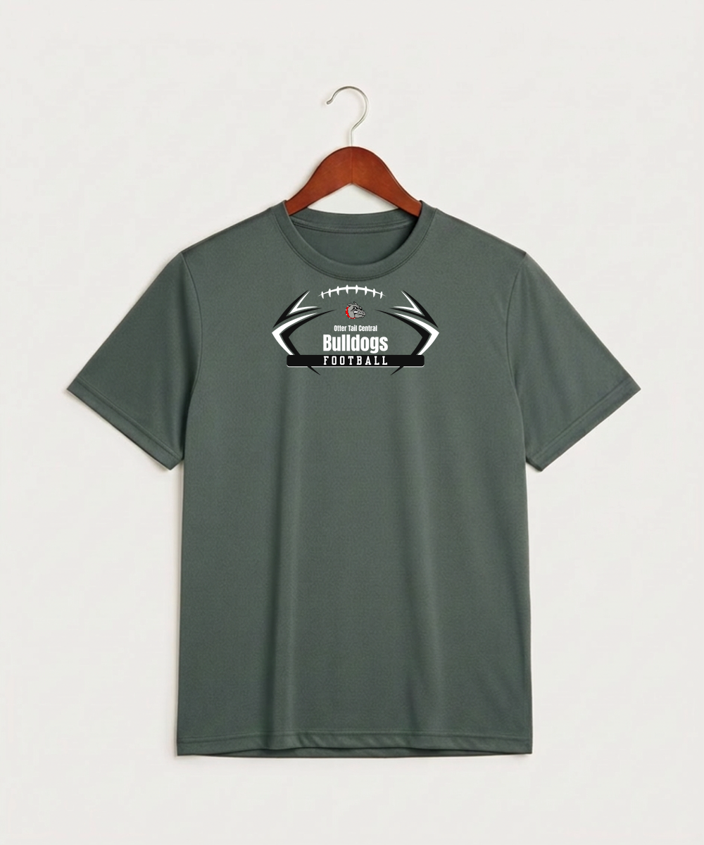 Otter Tail Central Football (Boys) - Grey Concrete Heather Sport-Tek PosiCharge Competitor Tee. ST350