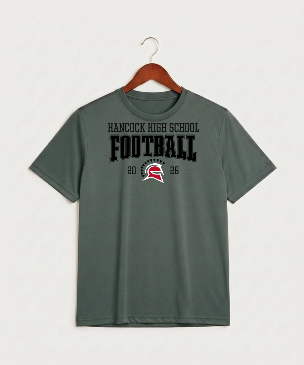 Hancock High School Football (Boys) - Grey Concrete Heather Sport-Tek PosiCharge Competitor Tee. ST350