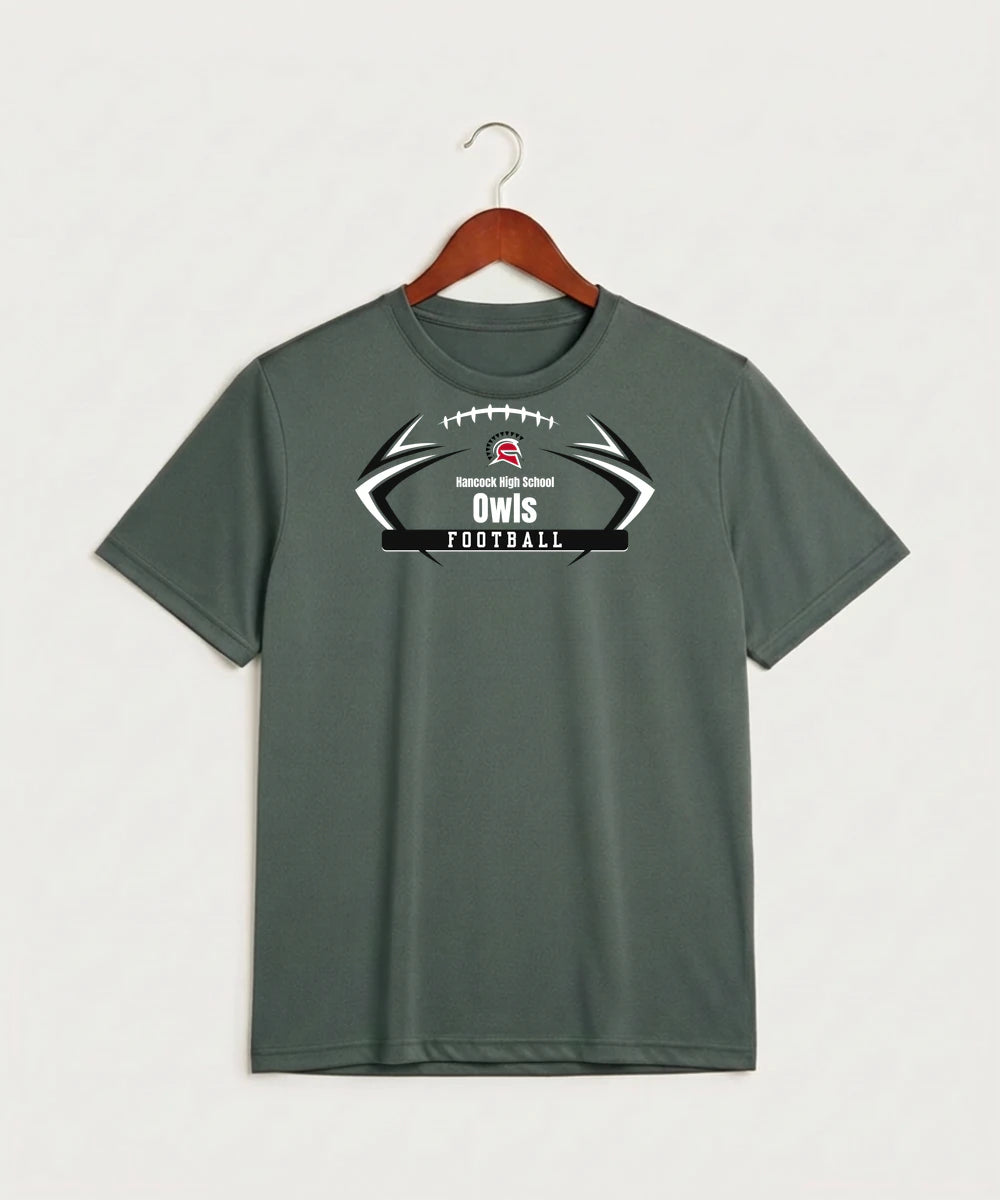 Hancock High School Football (Boys) - Grey Concrete Heather Sport-Tek PosiCharge Competitor Tee. ST350