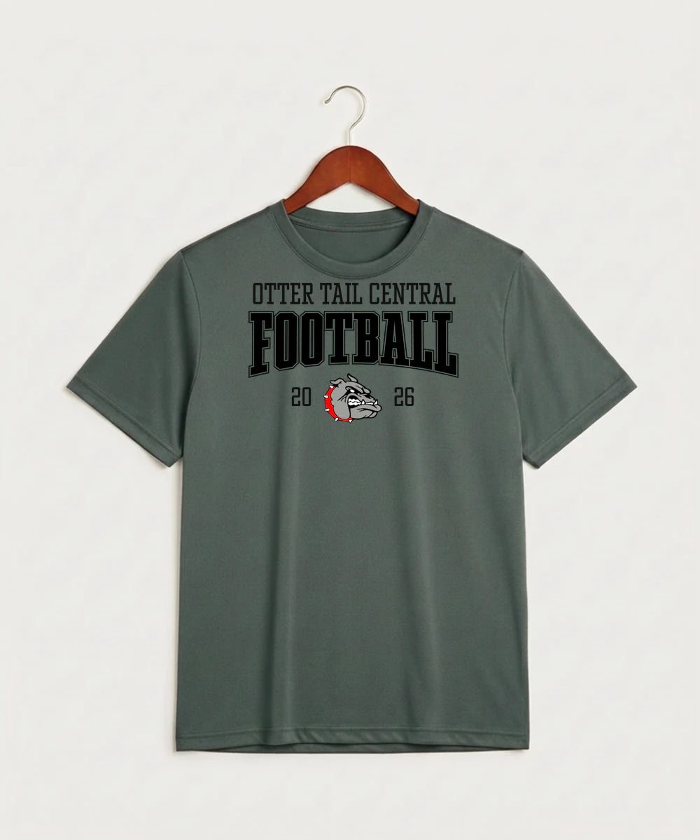 Otter Tail Central Football (Boys) - Grey Concrete Heather Sport-Tek PosiCharge Competitor Tee. ST350