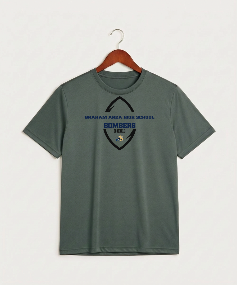 Braham Area High School Football (Boys) - Grey Concrete Heather Sport-Tek PosiCharge Competitor Tee. ST350