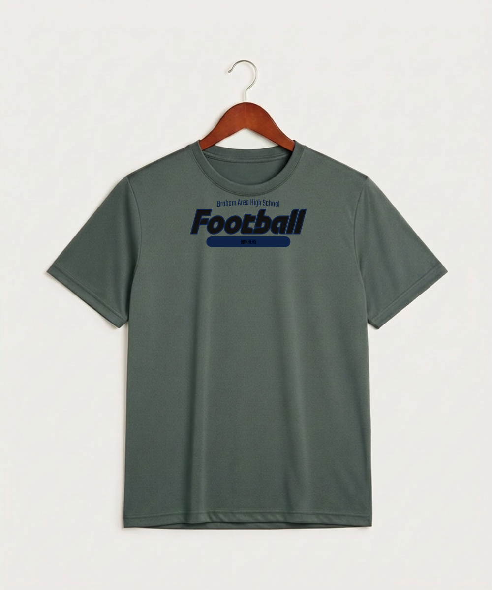 Braham Area High School Football (Boys) - Grey Concrete Heather Sport-Tek PosiCharge Competitor Tee. ST350