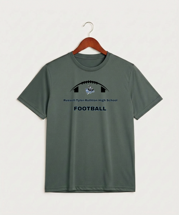 Russell-Tyler-Ruthton High School Football (Boys) - Grey Concrete Heather Sport-Tek PosiCharge Competitor Tee. ST350