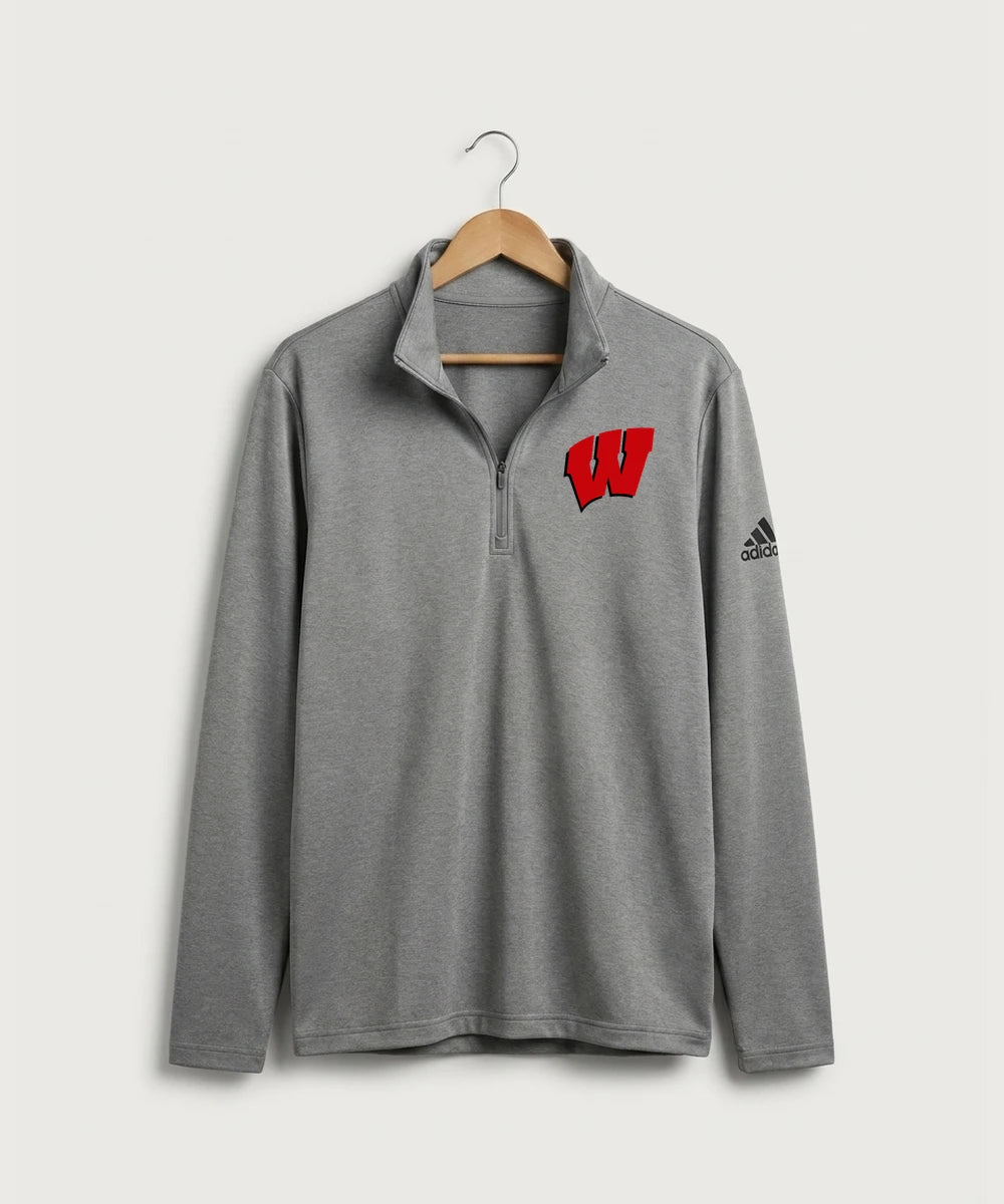Wisconsin Hanger Test - Grey Three Men's Ultimate365 Lightweight Quarter-Zip Pullover (front)