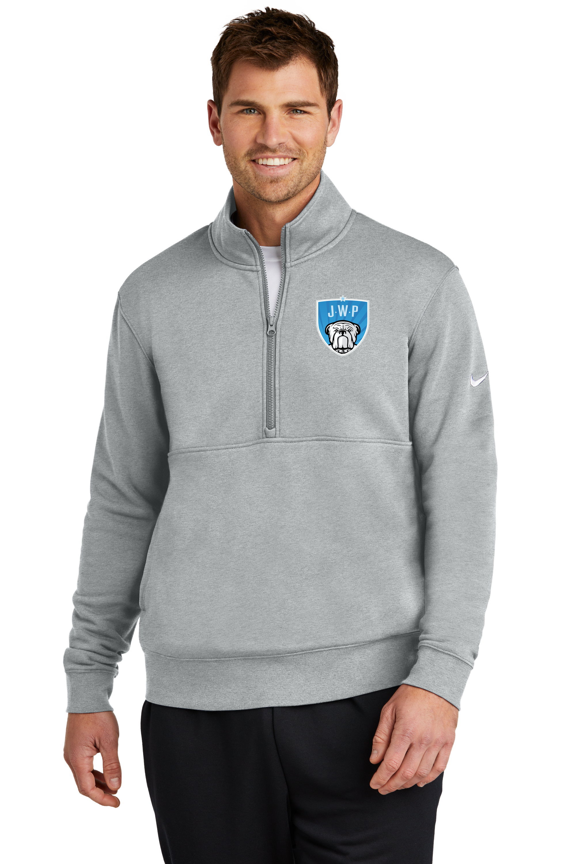 JWP Youth Baseball and Softball - Grey 1/2 Zip - Left Chest